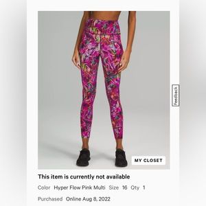 Fast and Free High-Rise Tight 25"
Hyper Flow Pink Multi
Size 16